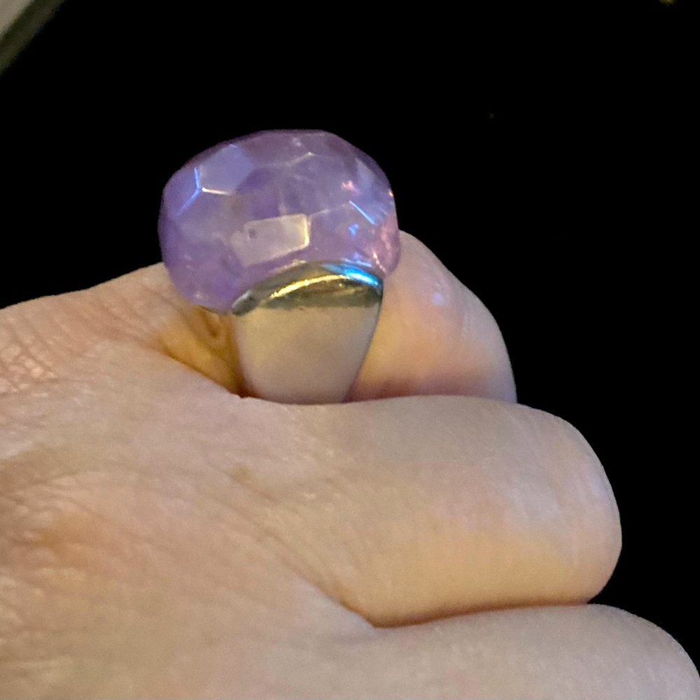 Gorgeous Chunky Sterling Silver Amethyst Statement Ring Sz 5.5 Francesca Romana - Picture 3 of 7
